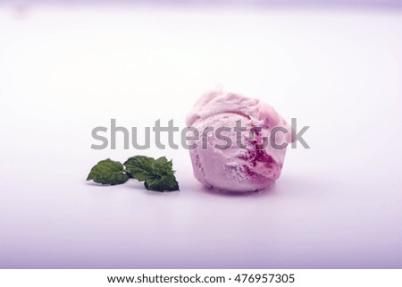 delicious strawberry Ice-cream with decoration on white background
