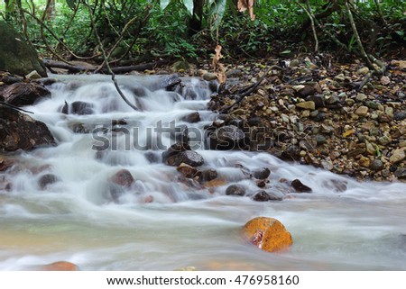 Small waterfall in the jungle , this is the beauty of the soft water , a place to rest for good.