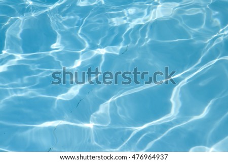 Blue swimming pool rippled water detail background