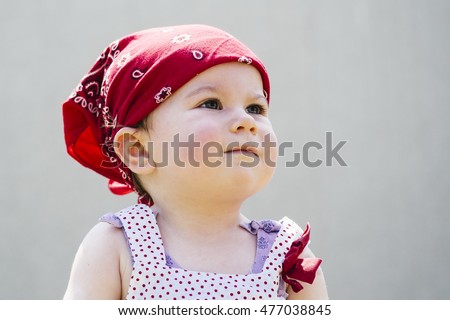 Toddler with bandana