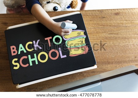 Kid Writing Chalk Coloring Teddy Concept