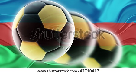 Flag of Azerbaijan, national country symbol illustration wavy sports soccer football