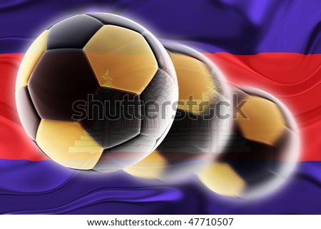Flag of Cambodia, national symbol illustration clipart wavy sports soccer football
