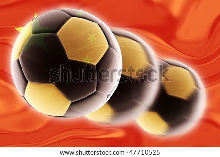 Flag of China, national symbol illustration clipart wavy sports soccer football