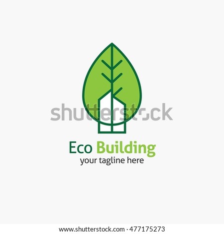 Eco Building Logo Design Template. Vector Illustration. Great nature company logotype.