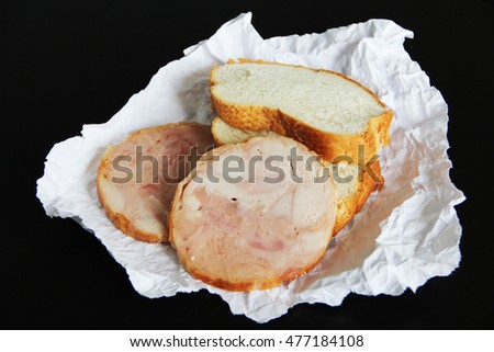 chicken ham and bread