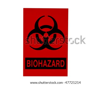 orange bio-hazard sign isolated on white with clipping path at this size