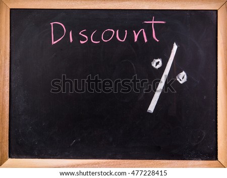percent symbol on blackboard