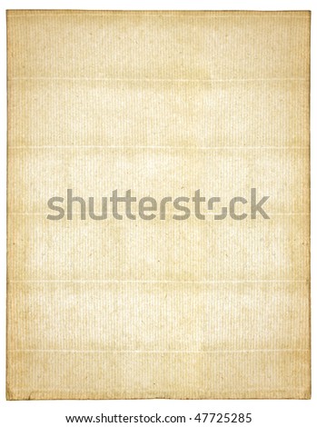Sheet of vintage paper with watermarks isolated on white background