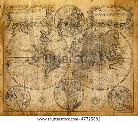 Old map(1746) Royalty-Free Stock Photo #47725882