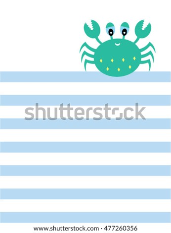cute crab card
