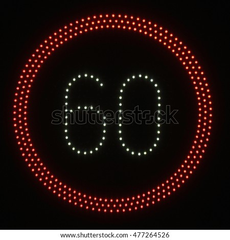 LED light speed limit sign - 60