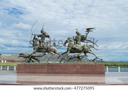 A monument to the king and Queen. Located in the "heart of Asia" Kyzyl, Republic of Tyva. Photo Jul 2016