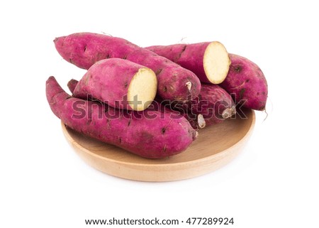 Sweet potato on the white background.