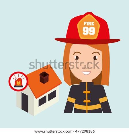woman firefighter house fire