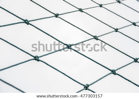 Football net on white background
