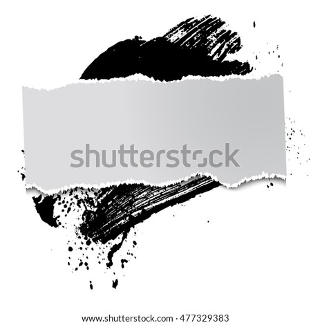 brushstroke and paper on a black background, illustration, clip-art