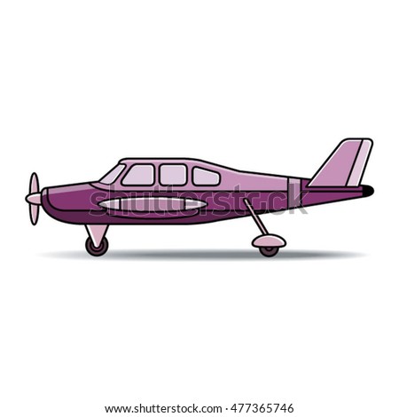 landed purple color propeller small-vector drawing