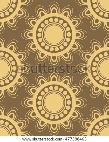 Seamless pattern in brown and yellow colors perfect for gift papers and fabrics