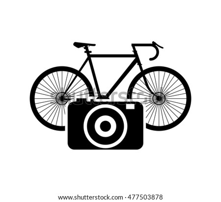 bike or bicycle and camera icon