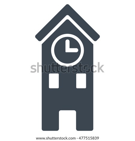 Clock Tower icon. Vector style is flat iconic symbol, smooth blue color, white background.