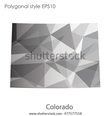 Colorado state map in geometric polygonal,mosaic style.Abstract gems triangle,modern design background. Vector illustration EPS10