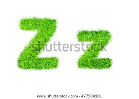 collection of green grass,eco font isolated on white background.z