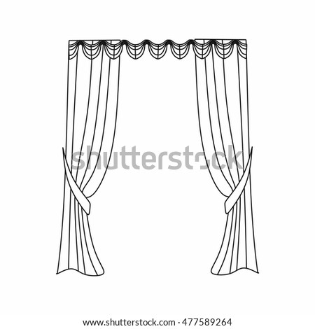 Window curtains.curtains Interior design sketch