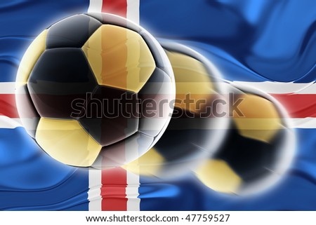 Flag of Iceland, national country symbol illustration wavy sports soccer football
