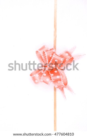 ribbon bow tie isolated on white background, template mock up for adding your text or card on the occasion,studio shoot concept,clipping path