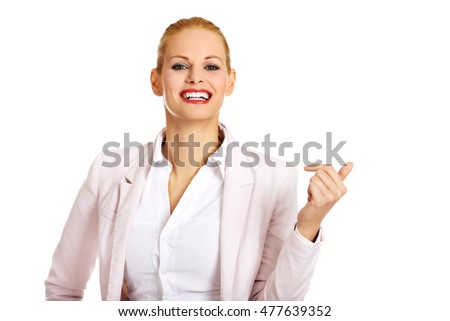 Beautiful happy young business woman
