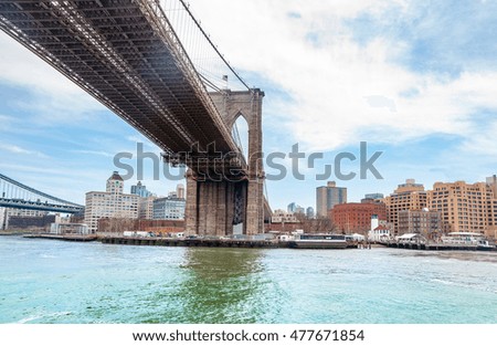 New York City with Manhattan skyline over Hudson River
