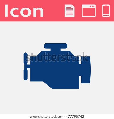 Vector flat icon of engine