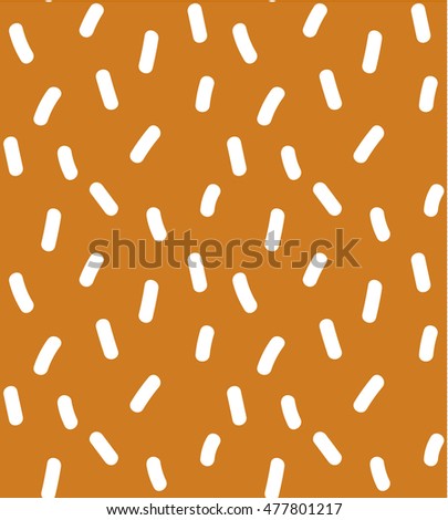 Seamless vector pattern with short hand drawn strokes in white and orange for fabric, cards, invitations, wrapping paper, stationery and web backgrounds