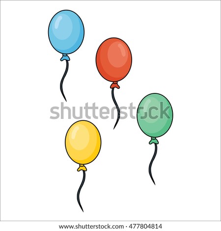 Colorful Balloons Vector  Icon