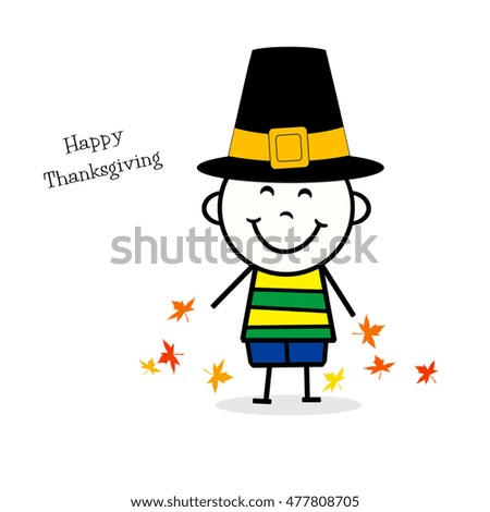 Stick Figure Boy - Thanksgiving