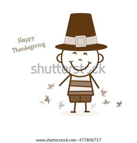 Stick Figure Boy - Thanksgiving