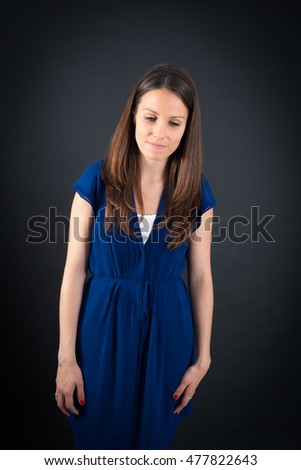 Beautiful woman doing different expressions in different sets of clothes: tired