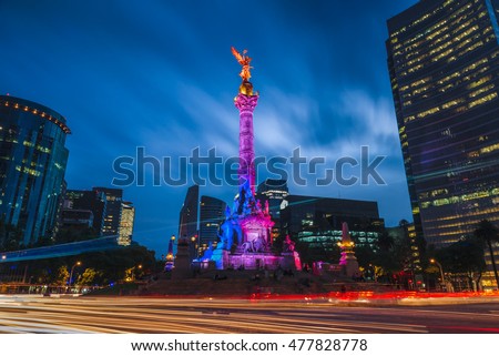 The Angel of Independence in Mexico City, Mexico. Royalty-Free Stock Photo #477828778