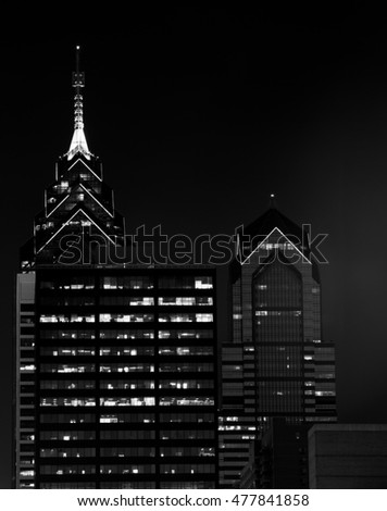 Downtown of Philadelphia, Pennsylvania at twilight