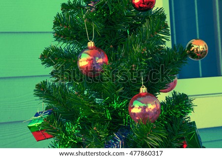 Christmas decorations  on Christmas tree