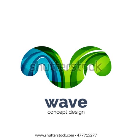 Unusual abstract business vector logo template - wave