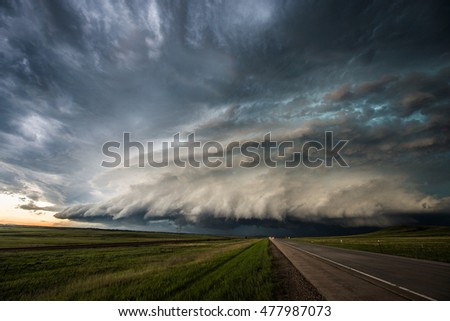 Supercell storm in South Dakota Royalty-Free Stock Photo #477987073