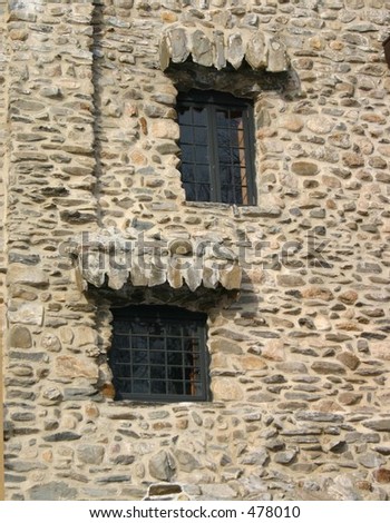 castle wall with windows