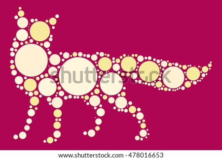 fox shape vector design by color point