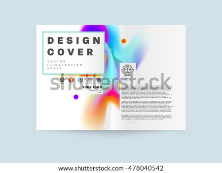 Cover template with abstract watercolor elements for business designs and backgrounds.
