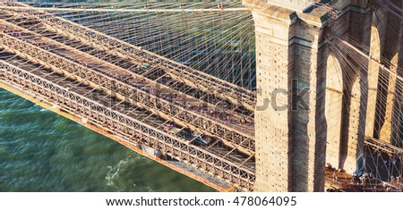 Brooklyn Bridge over the East River in New York City