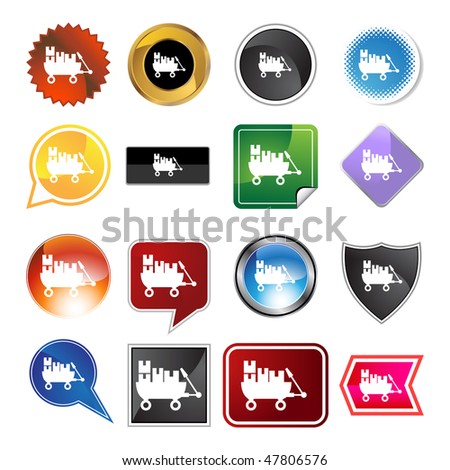 Warehouse wagon cart icon isolated on a white background.