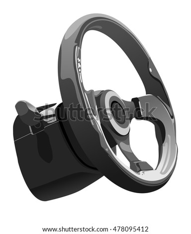  illustration of a steering wheel. Simple gradients only - no gradient mesh.