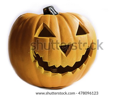 Halloween pumpkin head on a white background